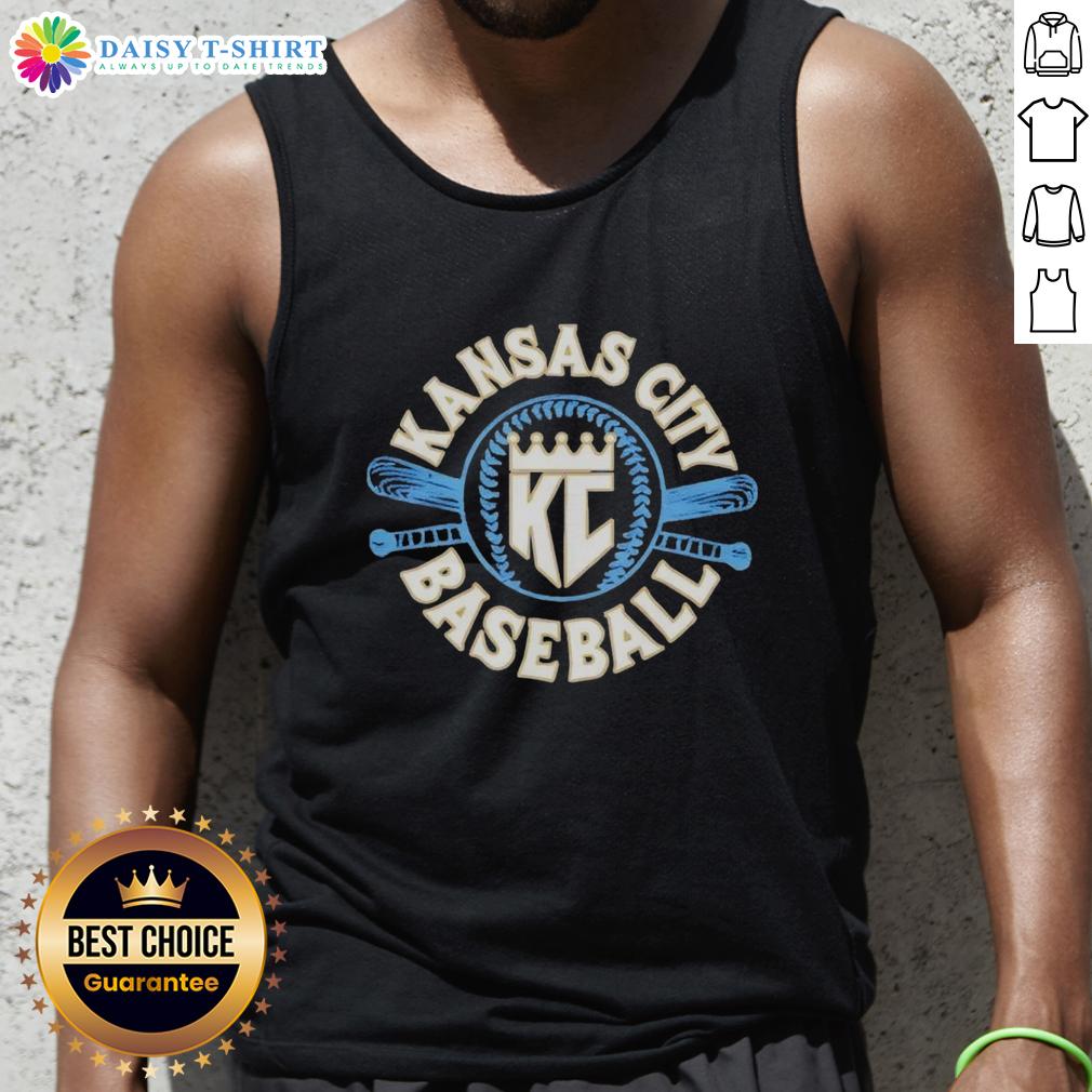 Awesome KC Baseball Crown and Bat Royal Tank Top featuring a stylish design for baseball fans and summer wear.