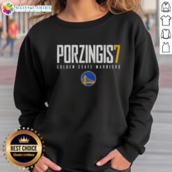Awesome Kristaps Porzingis Golden State Warriors basketball elite sweatshirt in stylish design, perfect for fans.