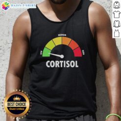 Awesome low, medium, and high cortisol graphic tank top showcasing cortisol levels design in vibrant colors.
