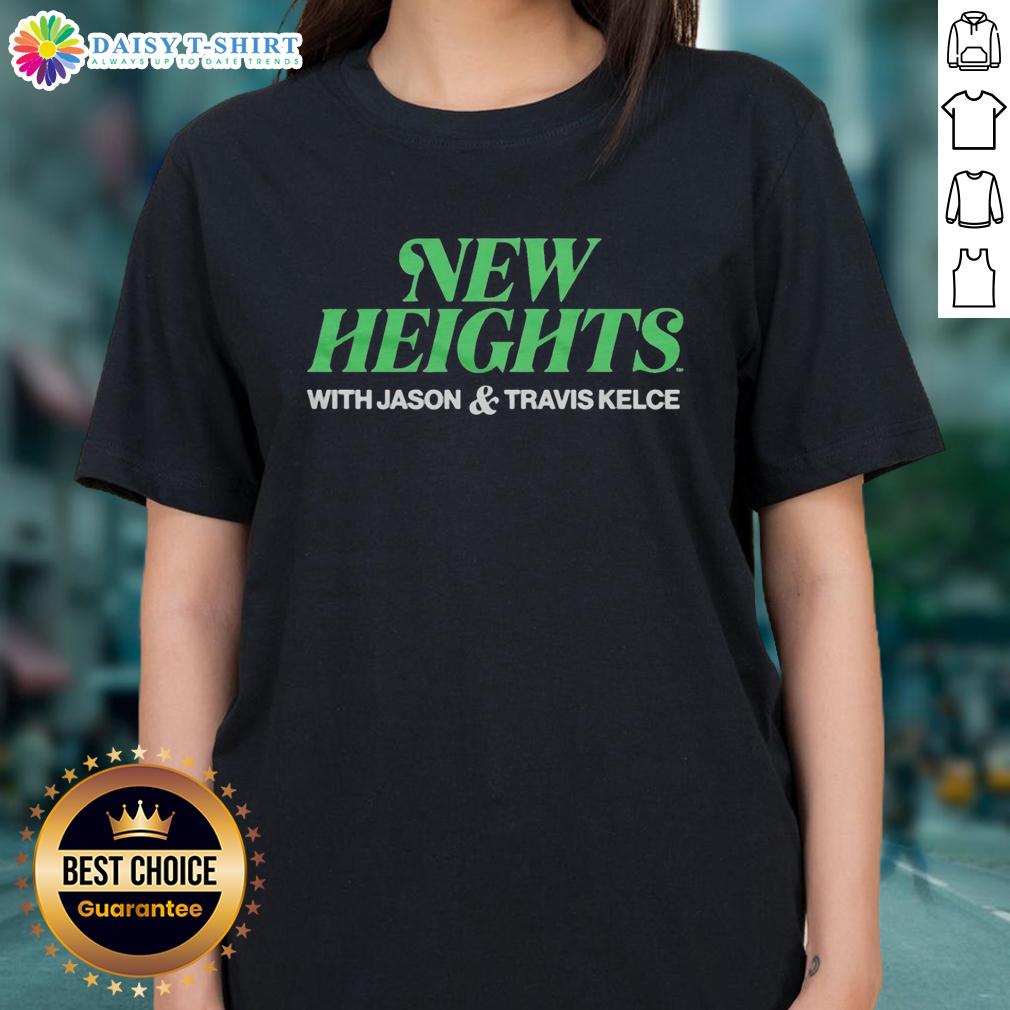 Jason and Travis Kelce in Cincinnati Bearcats football ladies tee on Awesome New Heights Podcast, sharing insights and laughs.