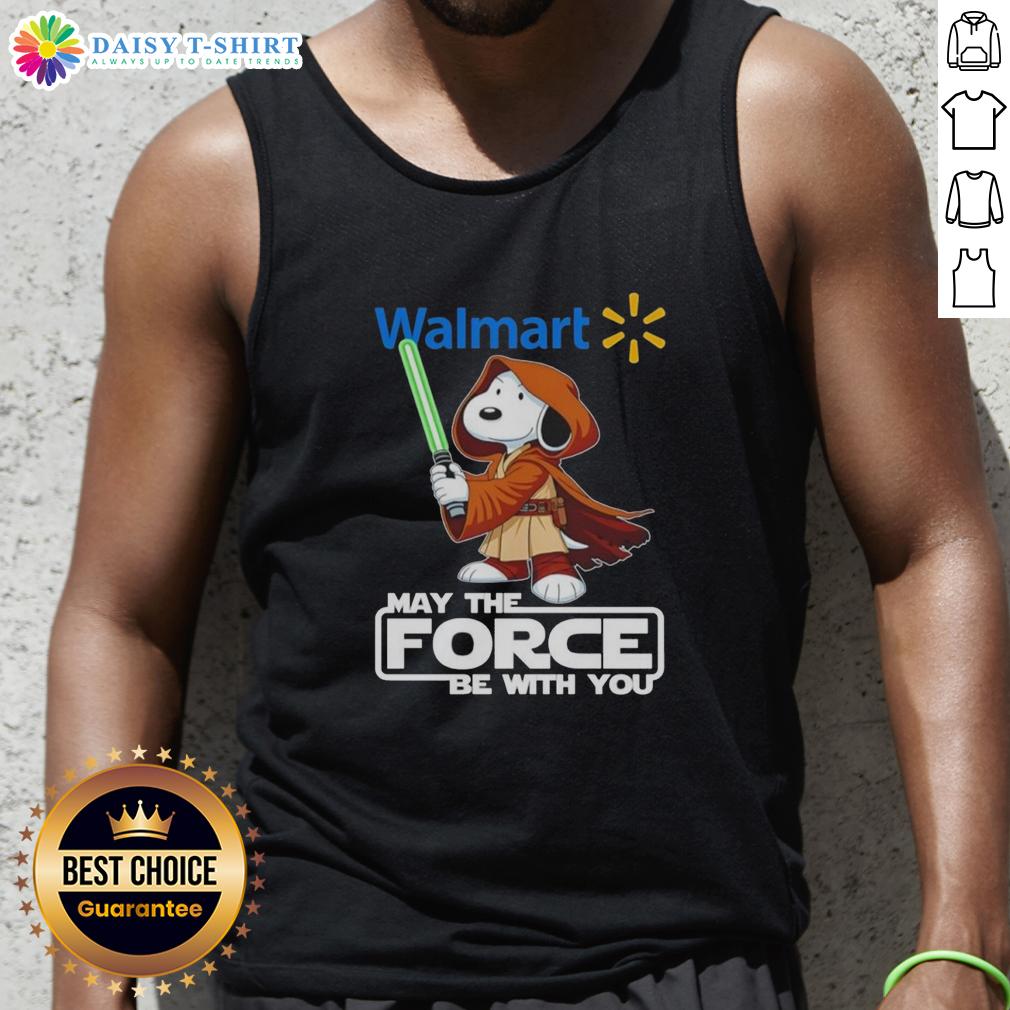 Awesome Snoopy Walmart May The Force Be With You tank top featuring a colorful graphic design and playful text.