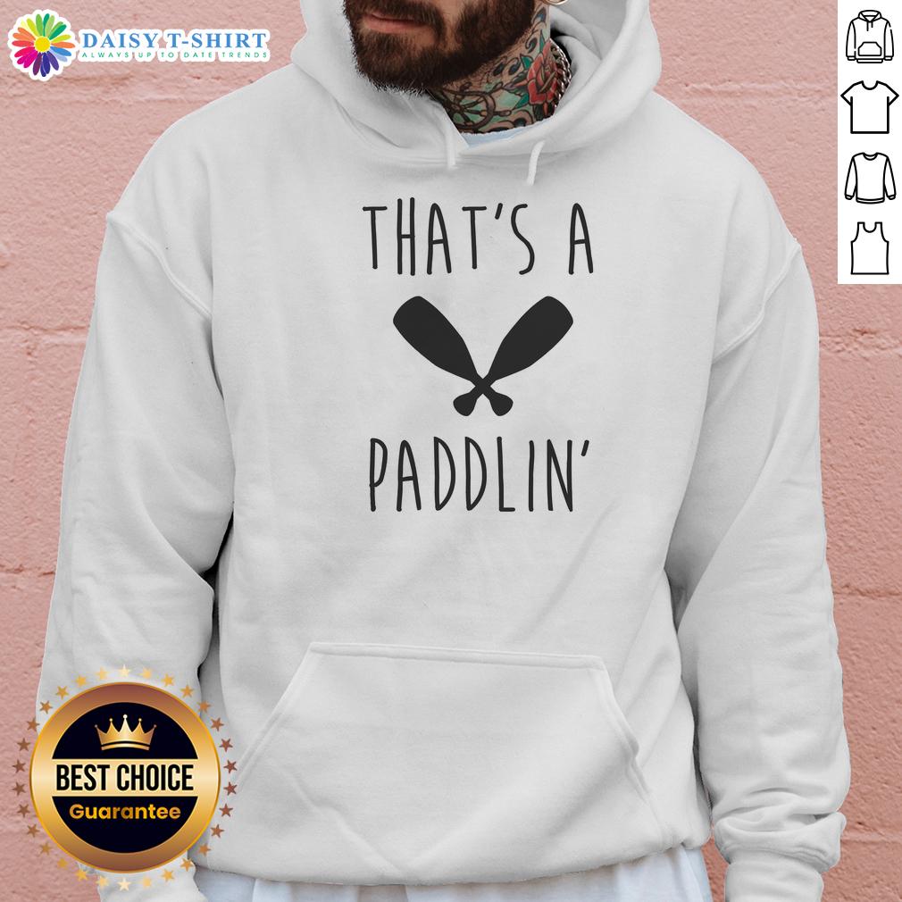 Awesome Thats A Paddlin Hoodie in navy blue, featuring a fun paddling graphic, perfect for water sports enthusiasts.