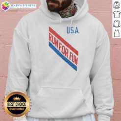 Awesome USA Run For Fun Hoodie in vibrant colors, perfect for casual wear and running enthusiasts.
