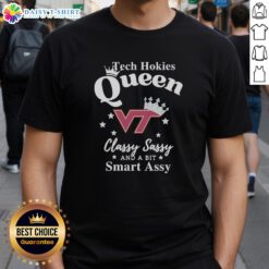 Alt Text: Awesome Virginia Tech Hokies Football T-Shirt featuring 'Classy Sassy And A Bit Smart Assy' design for fans.