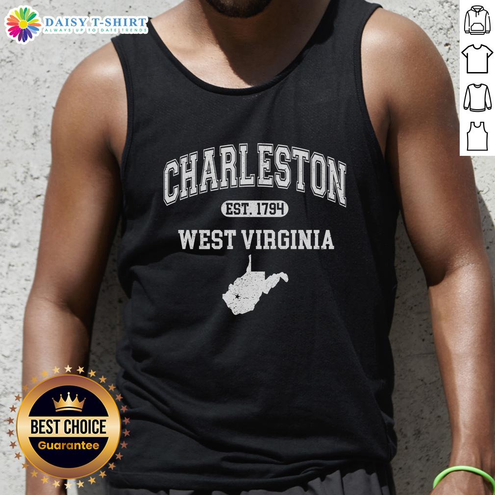 Good Charleston West Virginia Est. 1794 varsity tank top in stylish design, perfect for casual wear and local pride.