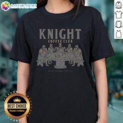 Good Knight Coffee Club Ladies Tee featuring a stylish design perfect for coffee lovers and casual wear.