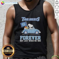 Good Snoopy and Woodstock tank top for North Carolina Tar Heels fans, celebrating team spirit all year round.