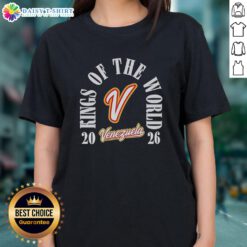 Good Venezuela Team 2026 World Baseball Classic Champions t-shirt for ladies, celebrating their victory as Kings of the World.