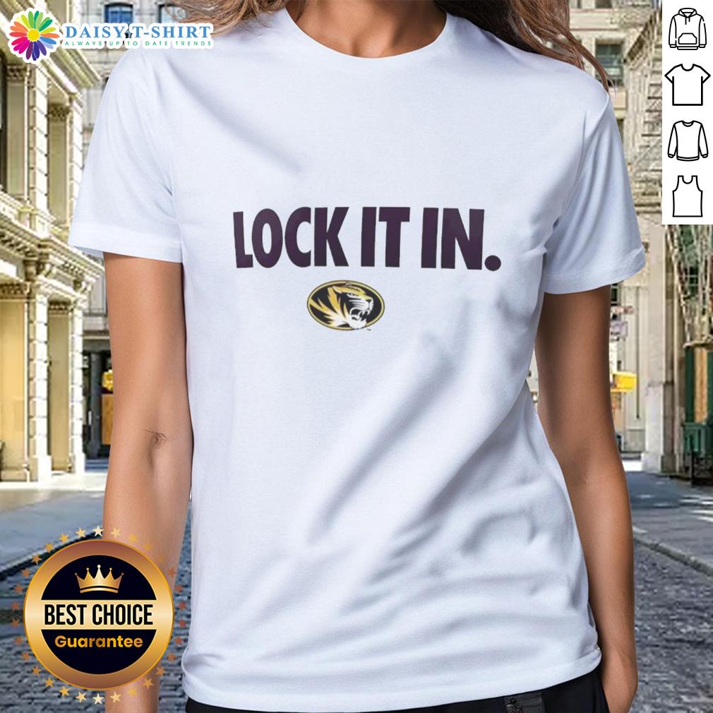 Hot Missouri Tigers 2026 Lock It In Ladies Tee featuring team colors and logo for fans and supporters.