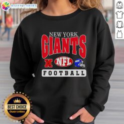 Hot New York Giants NFL football helmet logo sweatshirt, featuring vibrant team colors and stylish design.