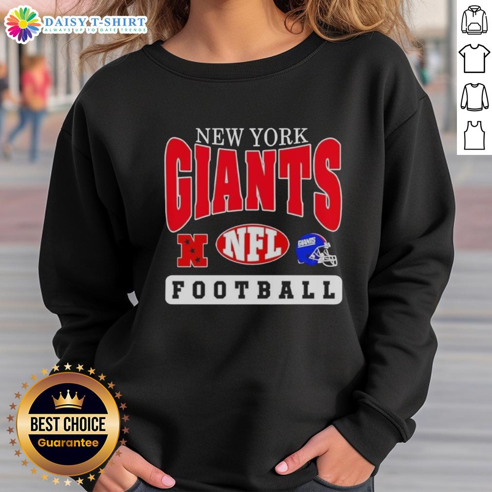 Hot New York Giants NFL football helmet logo sweatshirt, featuring vibrant team colors and stylish design.