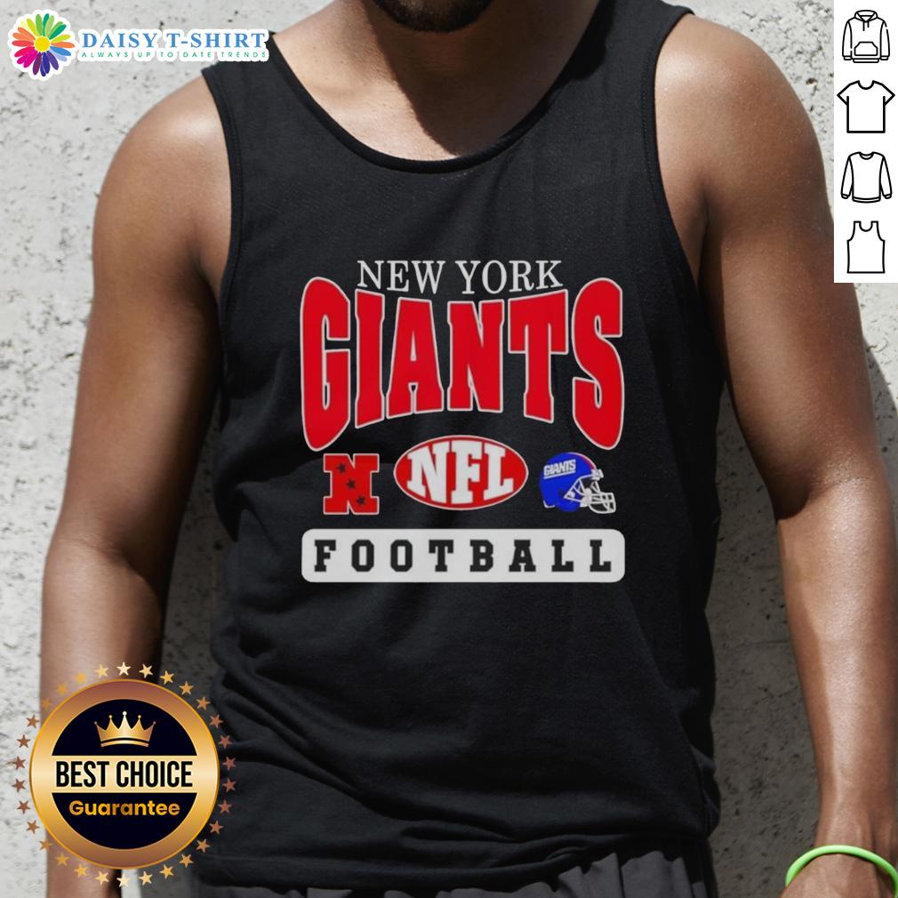 Alt Text: Hot New York Giants NFL football helmet logo tank top for fans, showcasing team pride and stylish sportswear.