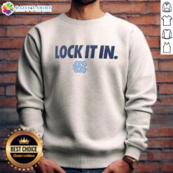 Alt Text: Hot North Carolina Tar Heels 2026 Lock It In Sweatshirt featuring team colors and logo, perfect for fans.