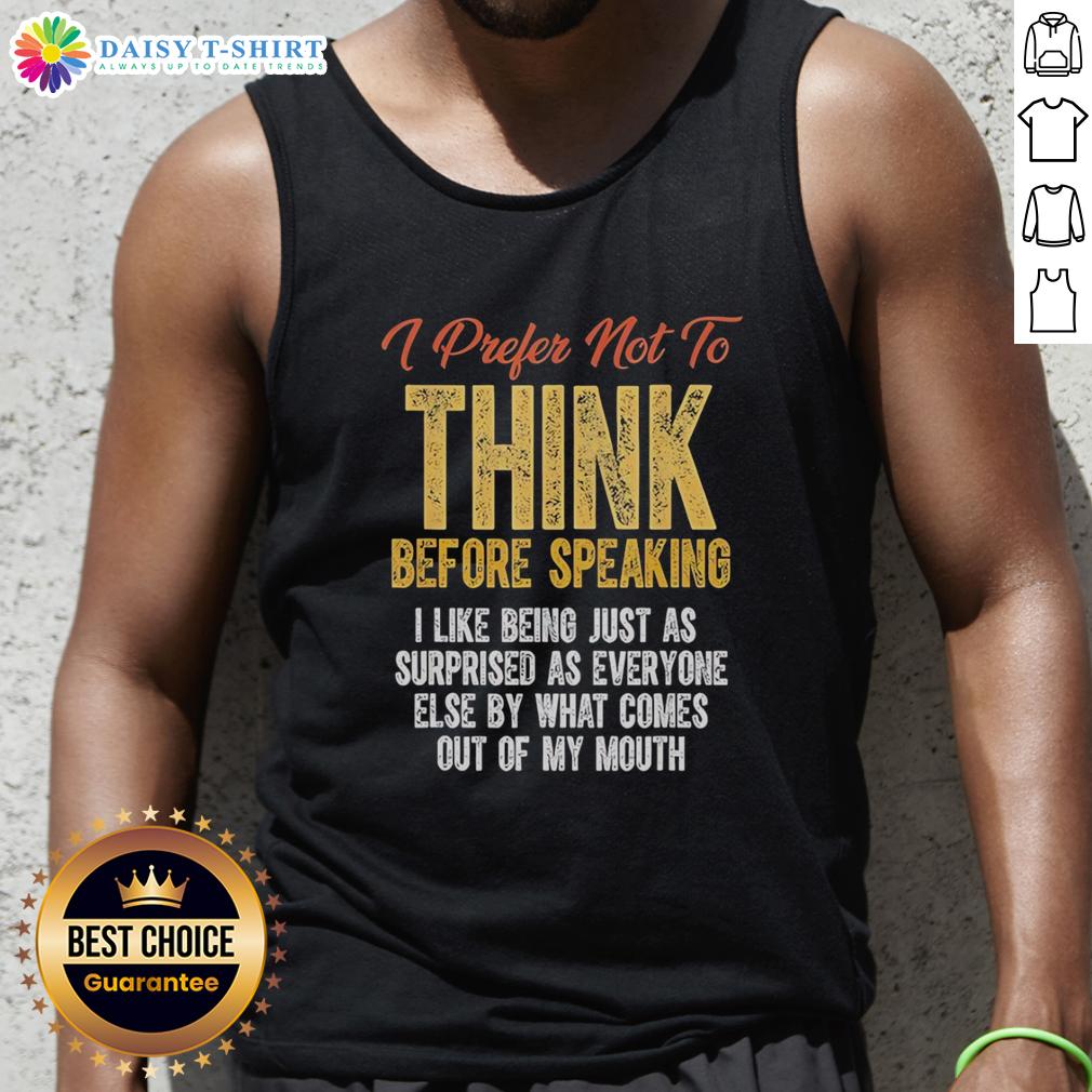 Retro tank top with 'Hot Prefer Not To Think Before Speaking' slogan, perfect for casual summer outfits.