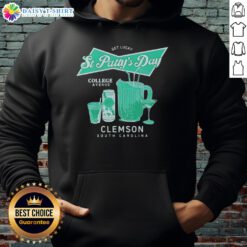 Clemson South Carolina hoodie featuring 'Get Lucky' design for St. Patty's Day celebrations in Tiger Town.