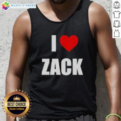 Nice I Love Zack heart tank top in vibrant colors, perfect for casual summer outfits and expressing love for Zack.