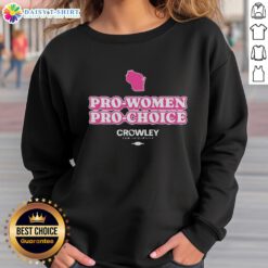 Nice Pro Women Pro Choice Women's Rights Text Sweatshirt in vibrant colors promoting women's empowerment and choice.