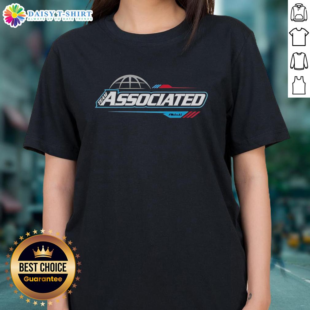 Nice Team Associated logo on a stylish ladies tee, perfect for casual wear and showcasing team spirit.
