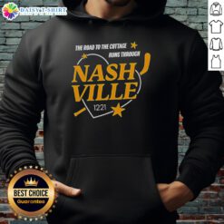 Alt Text: Official Nashville Predators hoodie featuring 'The Road to the Cottage' design, perfect for fans and casual wear.