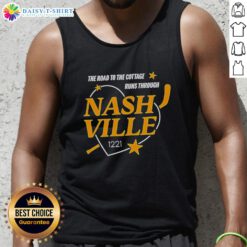 Nashville Predators tank top featuring 'The Road to the Cottage' design, perfect for fans and summer wear.