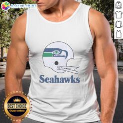 Official Seattle Seahawks football logo on a big helmet tank top, perfect for fans and game day attire.