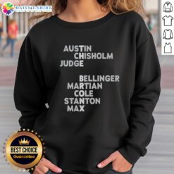 Official Bronx New York Yankees sweatshirt featuring Austin Judge and Stanton for fans and collectors.