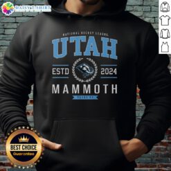 Official Utah Mammoth Hockey Legacy Crest Hoodie showcasing team logo and stylish design for fans and players.