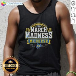 Original McNeese State Cowboys 2026 men's basketball March Madness tank top featuring team logo and vibrant colors.