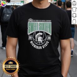 Original Michigan State Spartans 2026 NCAA Men's Basketball Tournament Sweet 16 T-Shirt featuring team colors and logo.