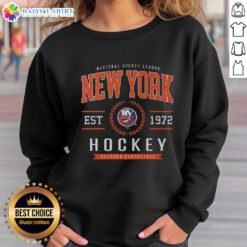 Alt Text: Original New York Islanders hockey legacy crest sweatshirt showcasing vibrant team colors and iconic logo.