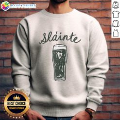 Original St. Patrick's Day Slinte sweatshirt featuring festive green design for celebrating Irish culture.