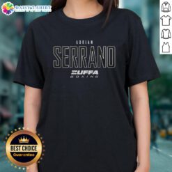 Premium Adrian Serrano Zuffa Boxing Elite Ladies Tee featuring a stylish design for boxing enthusiasts and fans.