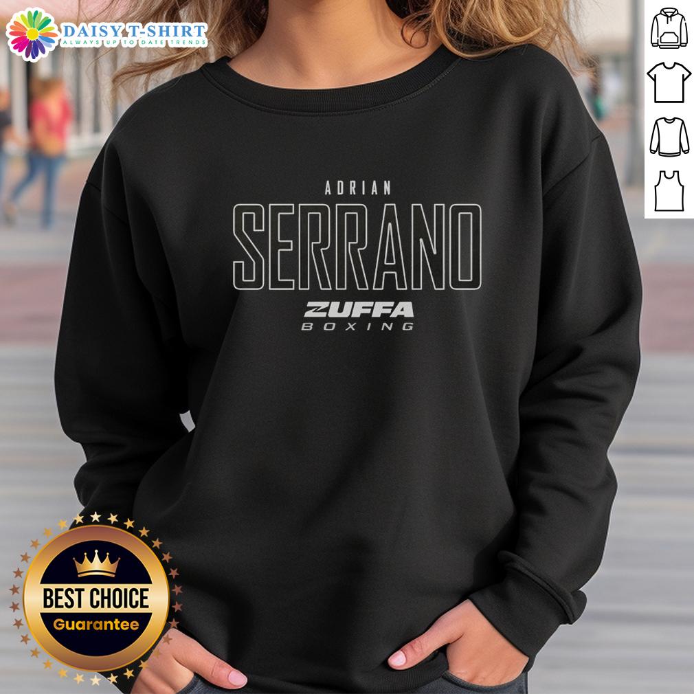 Premium Adrian Serrano Zuffa Boxing Elite Sweatshirt in black, featuring a modern design for boxing enthusiasts.