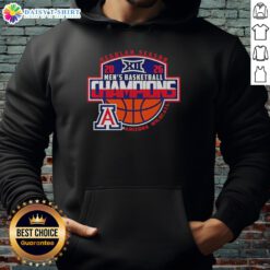 Premium Arizona Wildcats 2026 Big 12 Men's Basketball Champions hoodie in navy blue, perfect for fans.