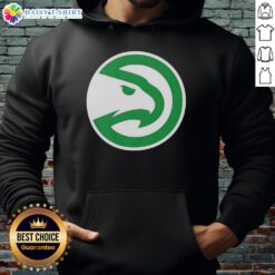 Alt Text: Premium Atlanta Hawks white logo hoodie for St. Patrick's Day, featuring a stylish design ideal for fans and celebrations.