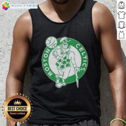 Premium Boston Celtics white logo tank top for St. Patrick's Day celebration, showcasing team spirit and festive style.