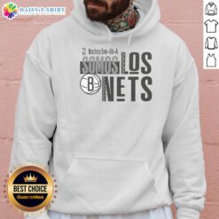 Alt Text: Premium Brooklyn Nets NBA 2025 Noches Ene Be A Training Ornament Hoodie in black, featuring team logo and stylish design.