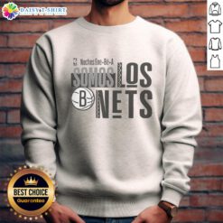 Premium Brooklyn Nets NBA 2025 Noches Ene Be A Training Ornament Sweatshirt featuring team colors and logo.