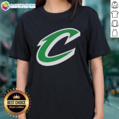 Premium Cleveland Cavaliers white logo ladies tee for St. Patrick's Day celebration, stylish and comfortable design.
