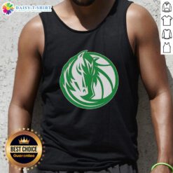 Premium Dallas Mavericks white logo tank top for St. Patrick's Day, perfect for basketball fans celebrating in style.