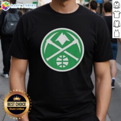 Premium Denver Nuggets white logo Patrick's Day T-shirt featuring a stylish design for basketball fans.