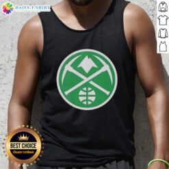 Premium Denver Nuggets white logo tank top for St. Patrick's Day, featuring a stylish design perfect for fans.