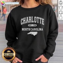 Pretty Charlotte North Carolina Est. 1768 varsity sweatshirt featuring a classic design and comfortable fit.