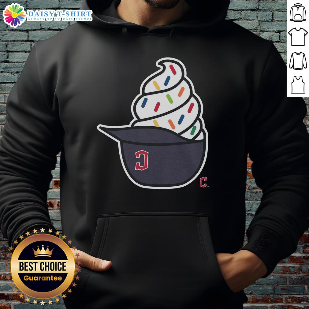 Alt Text: Stylish Cleveland Guardians ice cream hoodie featuring vibrant colors, perfect for fans and casual wear.