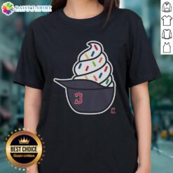 Pretty Cleveland Guardians Ice Cream Ladies Tee featuring vibrant colors and a stylish design for fans.