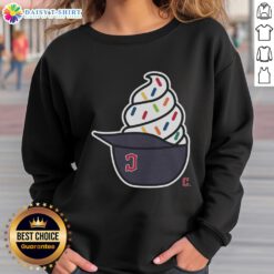Stylish Cleveland Guardians ice cream sweatshirt featuring team colors and logo, perfect for fans and casual wear.