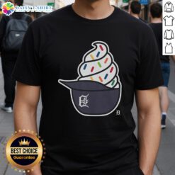 Pretty Detroit Tigers ice cream t-shirt featuring vibrant graphics, perfect for summer baseball games and fans.