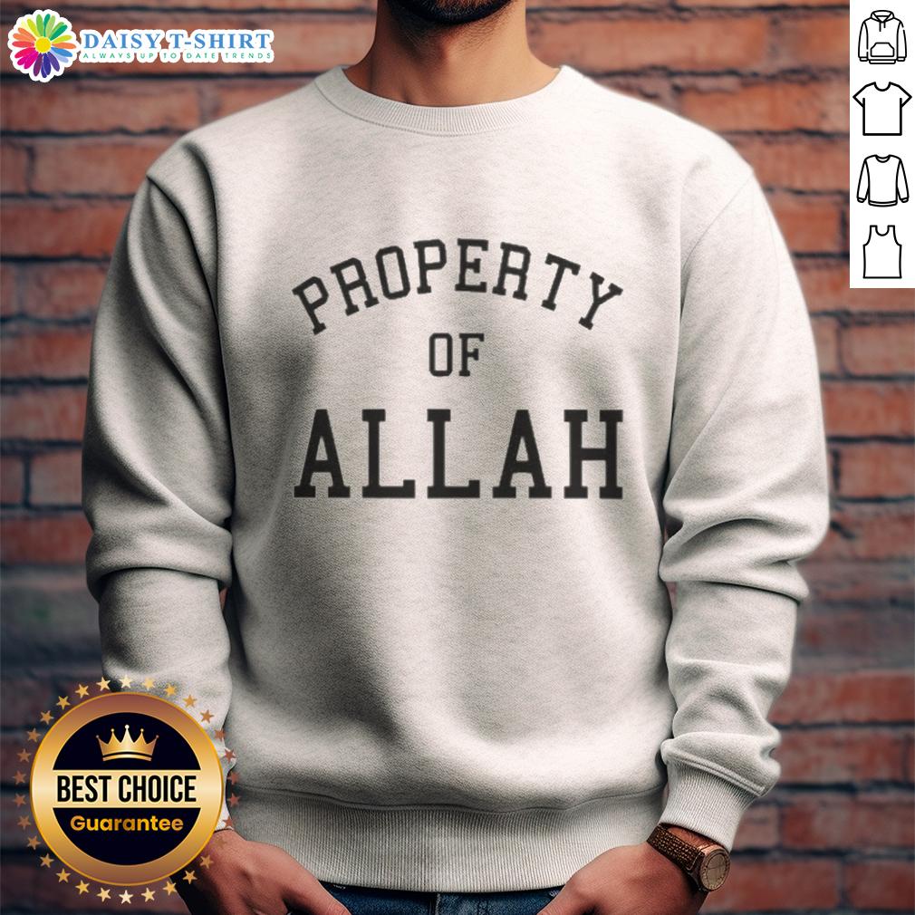 Top Austin Shooter Property of Allah sweatshirt featuring unique design and vibrant colors for stylish streetwear.