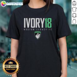 Top Ivory 18 Laurel Ivory Boston Legacy FC Logo Ladies Tee featuring stylish design for female fans.