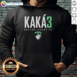 Alt Text: Top Kaka 3 Boston Legacy FC logo hoodie featuring a stylish design for soccer fans.